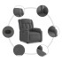 Sillón eléctrico reclinable elevable de tela gris