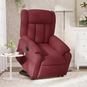 Sillón de masaje elevable eléctrico tela rojo