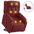 Sillón de masaje elevable eléctrico tela rojo