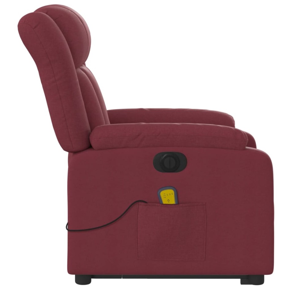 Sillón de masaje elevable eléctrico tela rojo