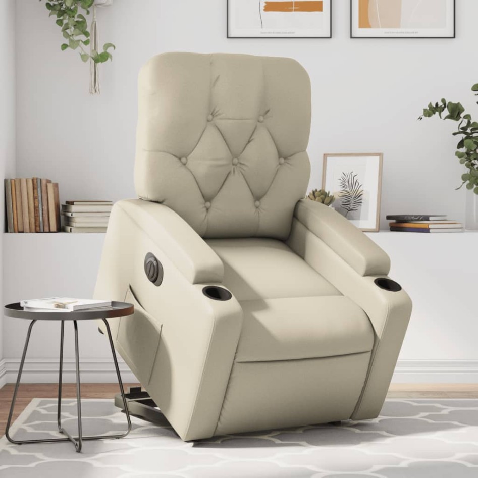 Sillón reclinable elevable eléctrico de cuero sintético