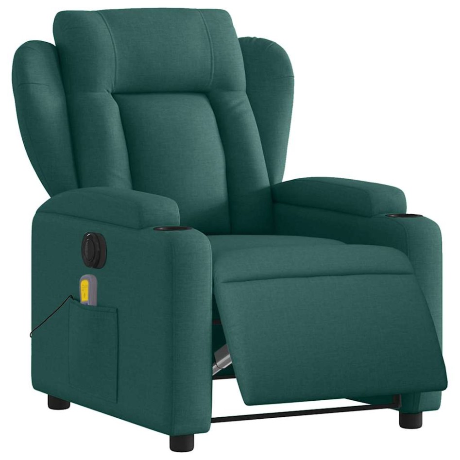 Sillón reclinable de masaje eléctrico tela verde
