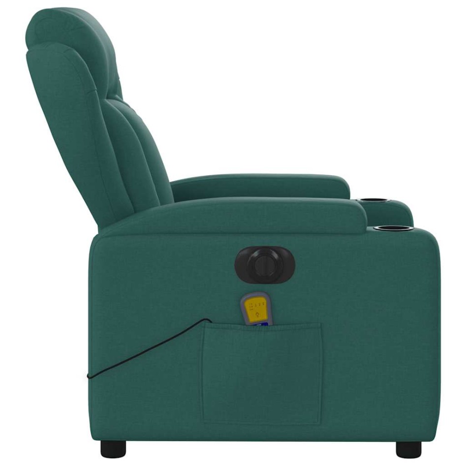 Sillón reclinable de masaje eléctrico tela verde