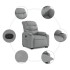 Sillón reclinable elevable de tela gris