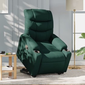 Sillón reclinable elevable tela verde