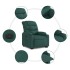 Sillón reclinable elevable tela verde