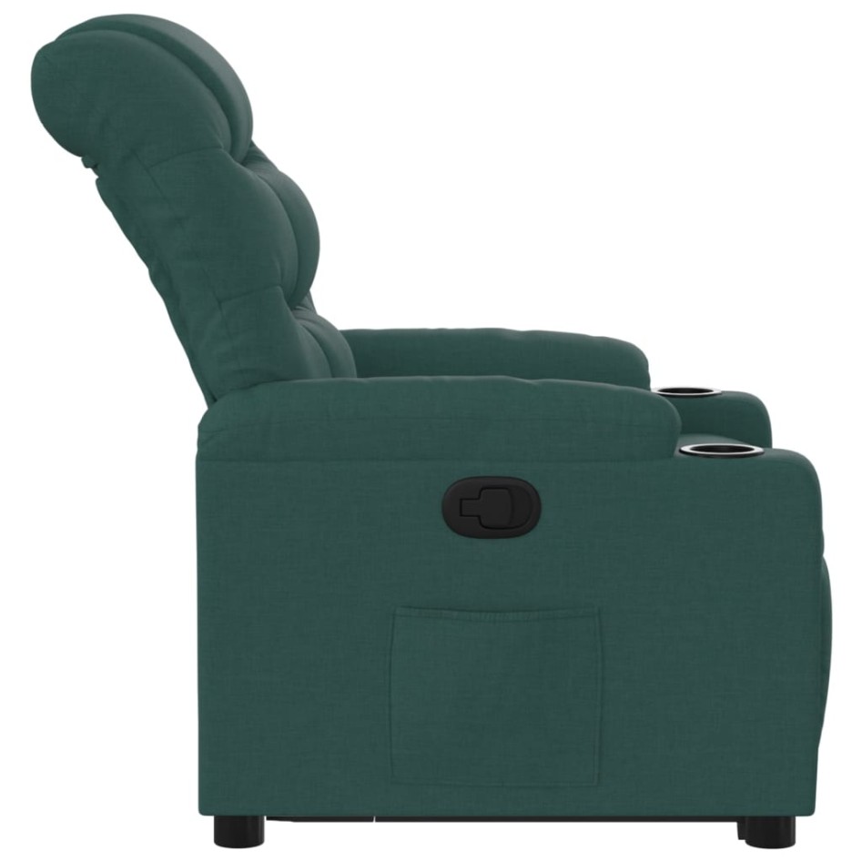 Sillón reclinable elevable tela verde