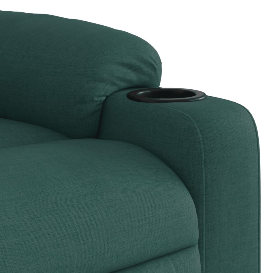 Sillón reclinable elevable tela verde