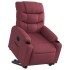 Sillón eléctrico reclinable elevable de tela rojo