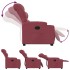 Sillón eléctrico reclinable elevable de tela rojo