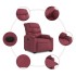 Sillón eléctrico reclinable elevable de tela rojo