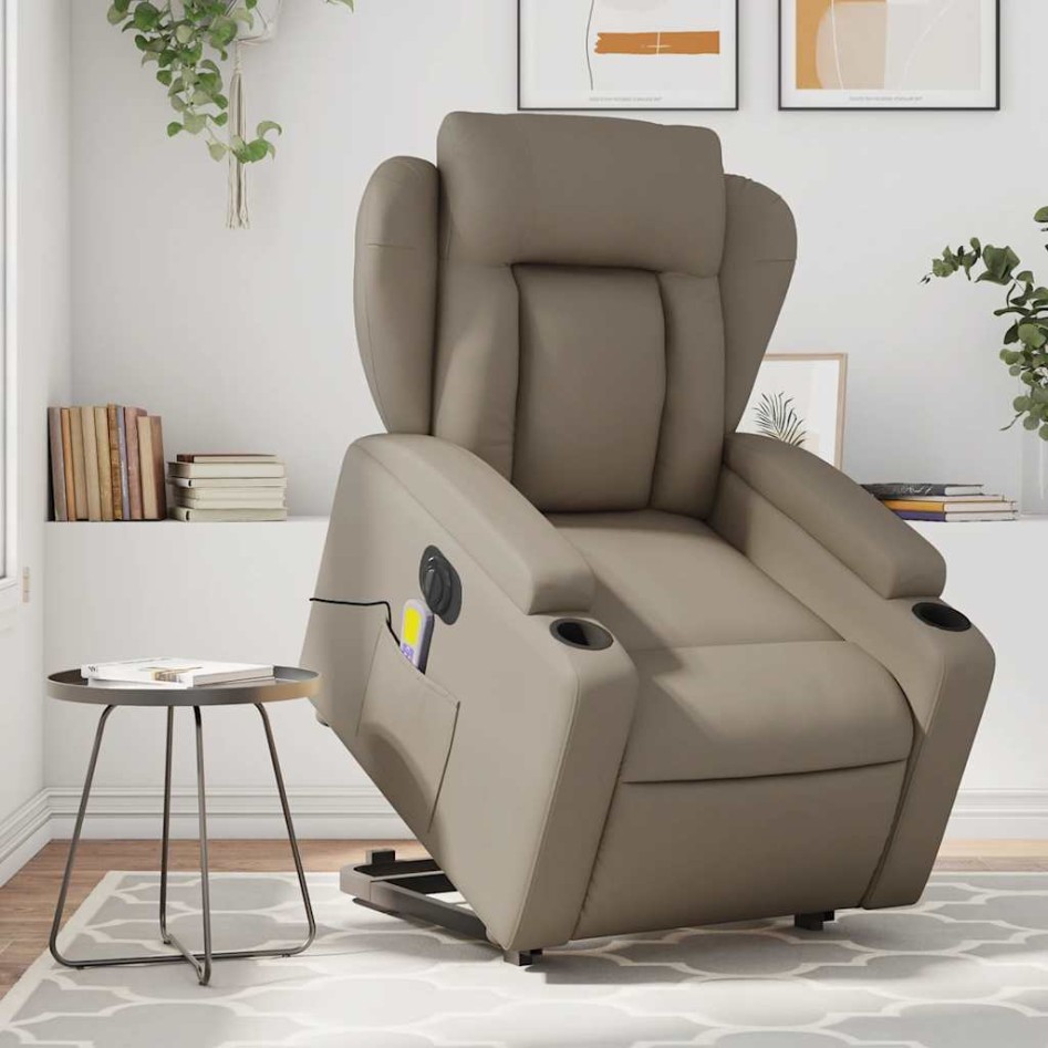 Sillón reclinable de masaje eléctrico cuero sintético