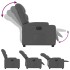Sillón reclinable eléctrico de tela gris