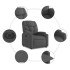Sillón reclinable eléctrico de tela gris