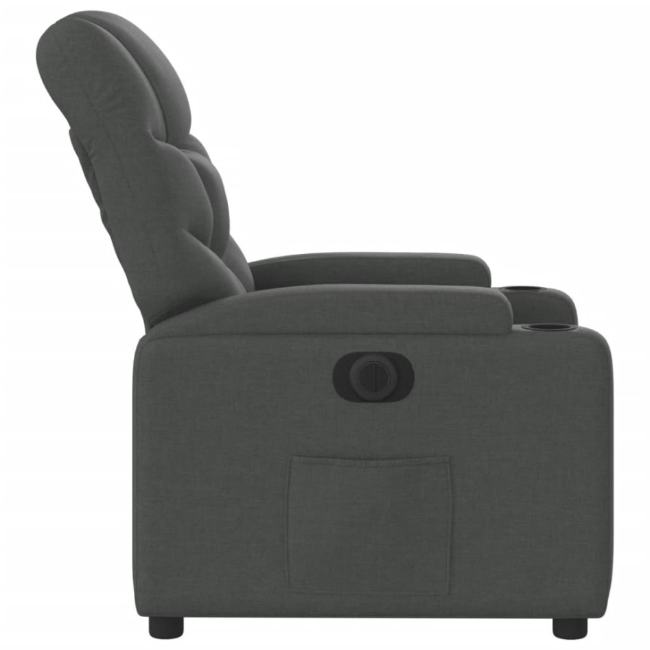 Sillón reclinable eléctrico de tela gris