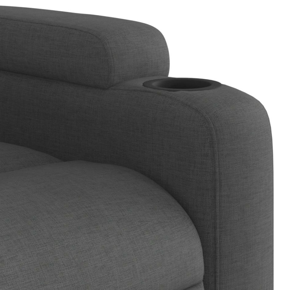 Sillón reclinable eléctrico de tela gris