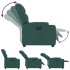 Sillón reclinable eléctrico tela verde