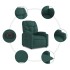 Sillón reclinable eléctrico tela verde