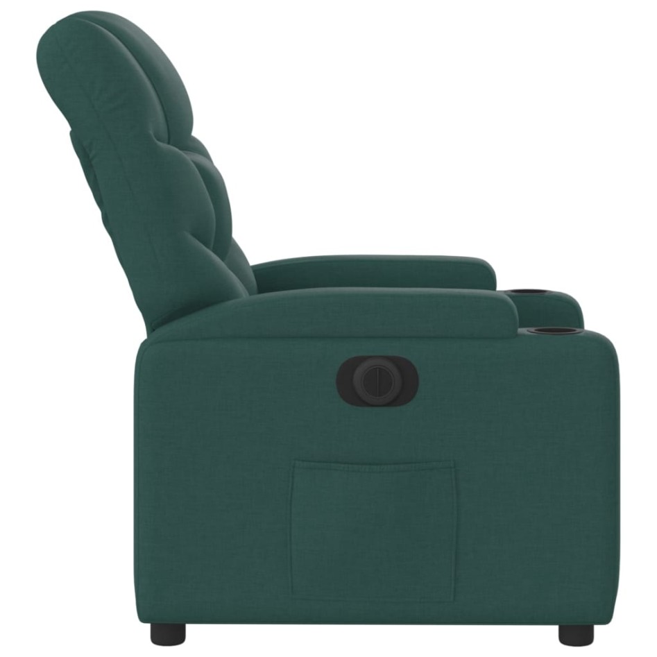 Sillón reclinable eléctrico tela verde