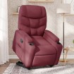 Sillón reclinable elevable tela rojo tinto