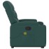 Silla de masaje reclinable de pie de tela verde