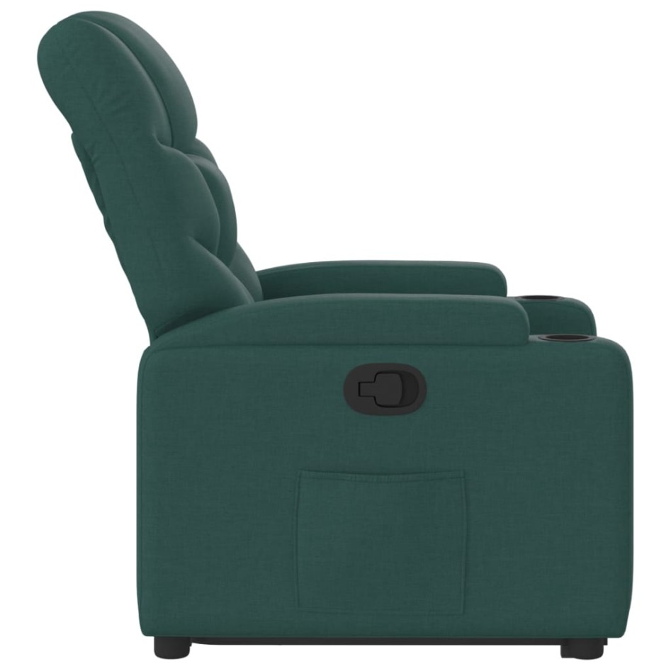 Sillón reclinable elevable tela verde
