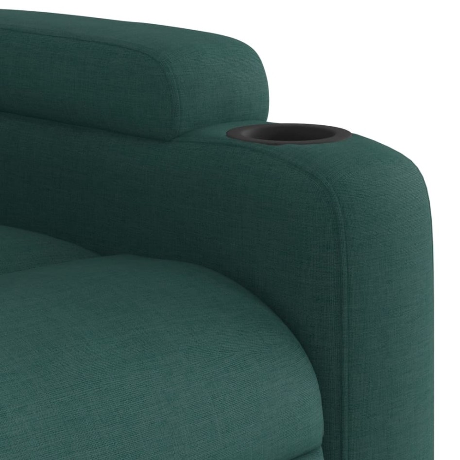 Sillón reclinable elevable tela verde