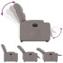 Sillón eléctrico reclinable elevable de tela gris