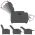 Sillón eléctrico reclinable elevable de tela gris