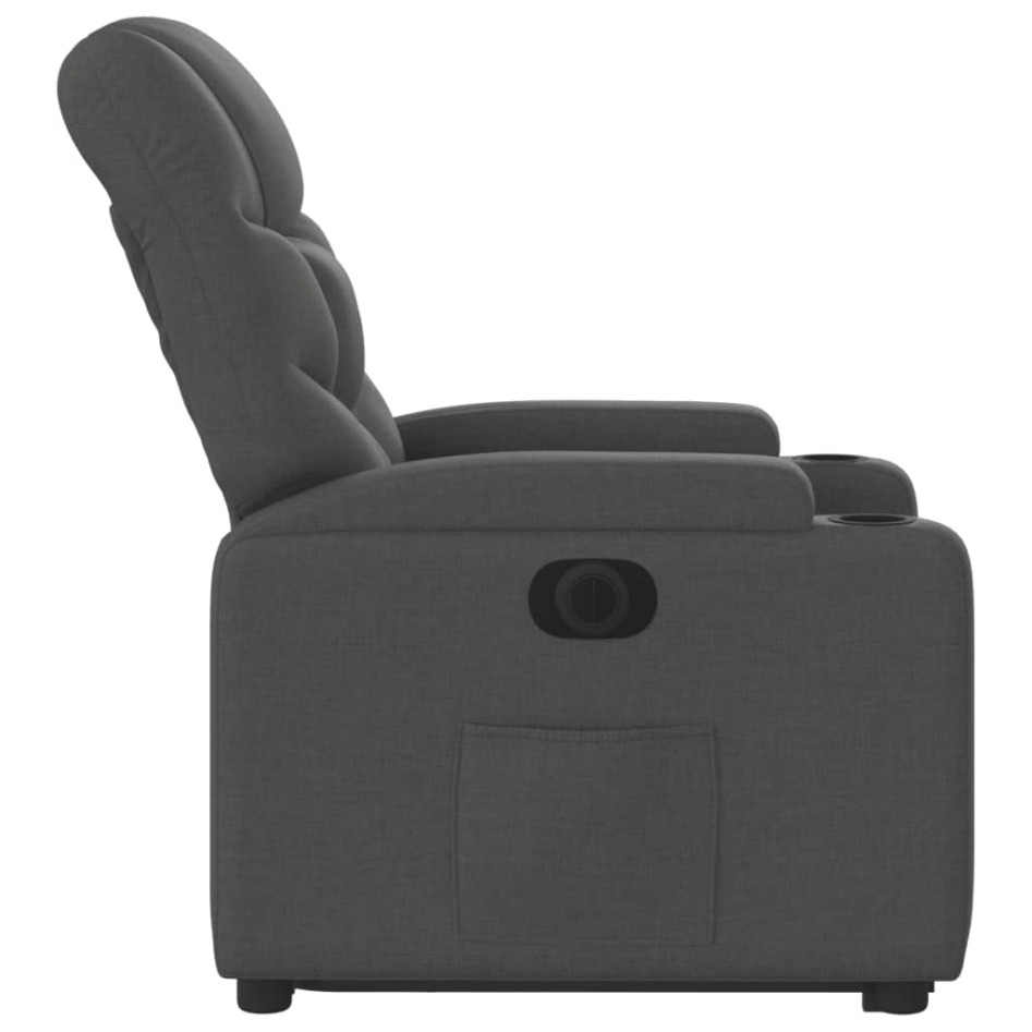 Sillón eléctrico reclinable elevable de tela gris