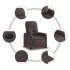 Sillón reclinable eléctrico tela marrón