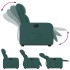 Sillón eléctrico reclinable elevable de tela verde