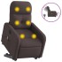 Sillón masaje eléctrico reclinable elevable tela marrón
