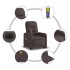 Sillón masaje eléctrico reclinable elevable tela marrón
