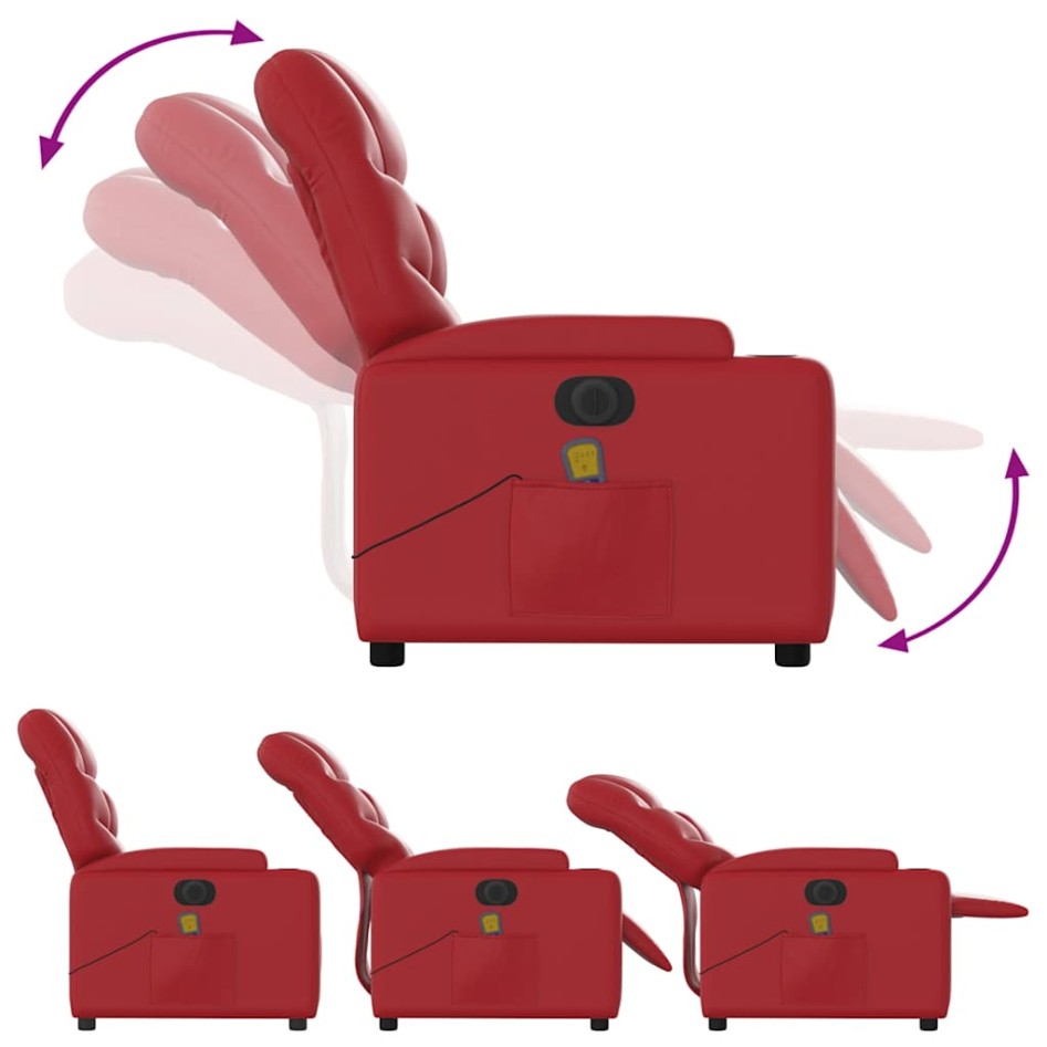 Sillón de masaje reclinable eléctrico de cuero artificial