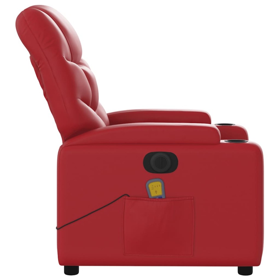 Sillón de masaje reclinable eléctrico de cuero artificial
