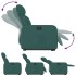 Sillón eléctrico reclinable elevable de tela verde
