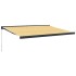 Toldo retráctil aluminio y tela amarillo y blanco 4x3