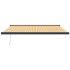 Toldo retráctil aluminio y tela amarillo y blanco 4x3