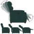 Sillón eléctrico reclinable elevable de terciopelo verde
