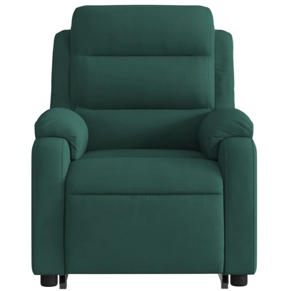 Sillón eléctrico reclinable elevable de terciopelo verde