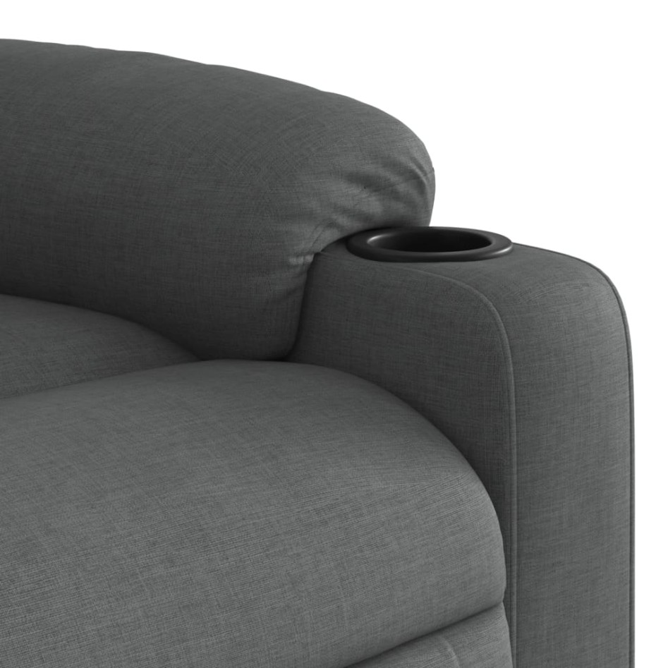 Sillón reclinable elevable de tela gris