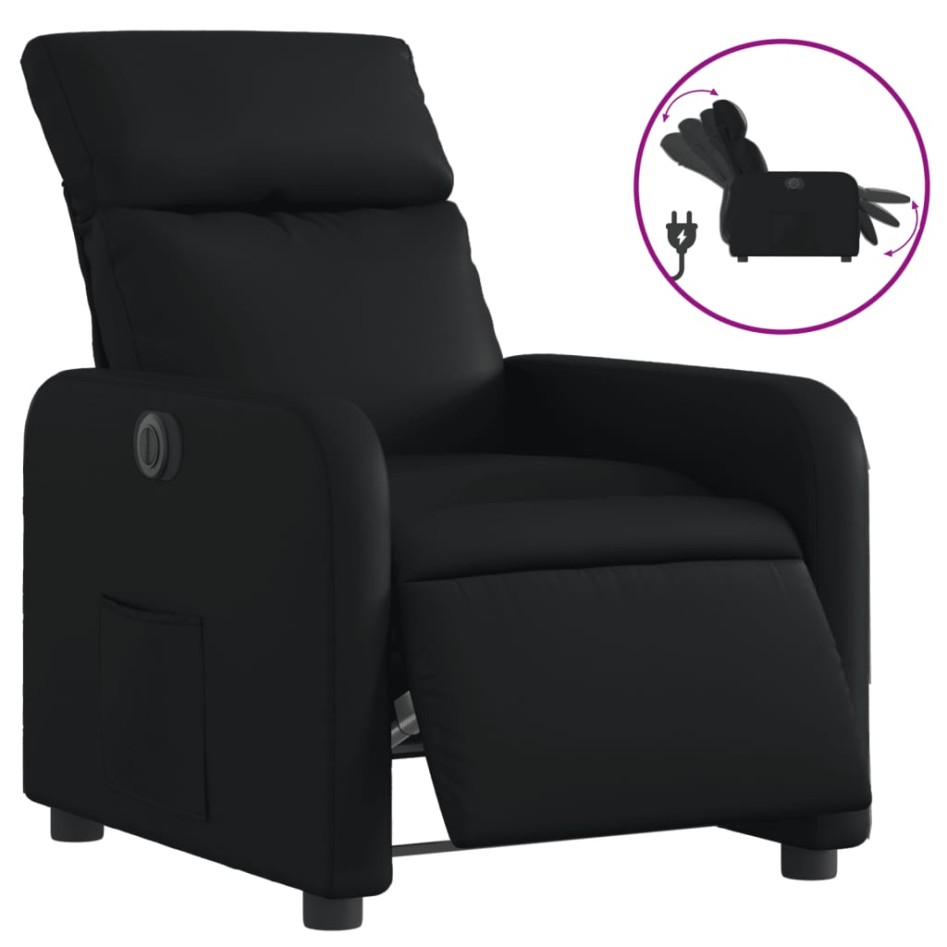 Sillón reclinable eléctrico de cuero sintético