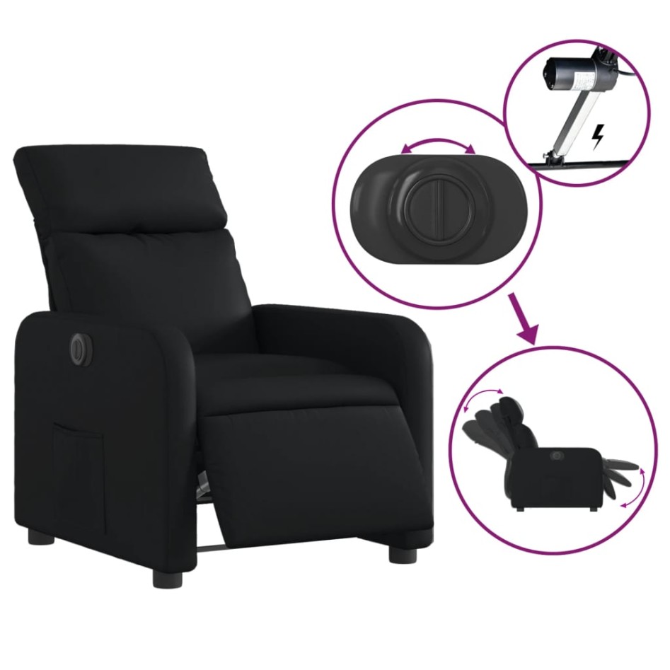 Sillón reclinable eléctrico de cuero sintético