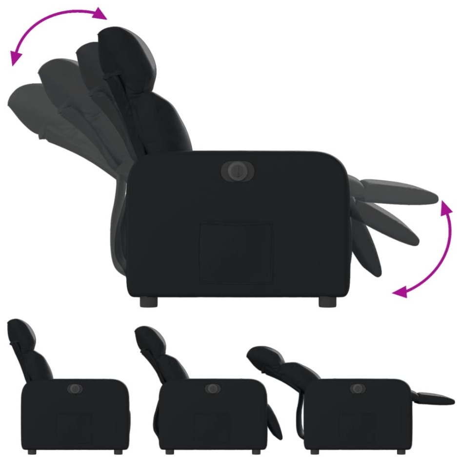 Sillón reclinable eléctrico de cuero sintético