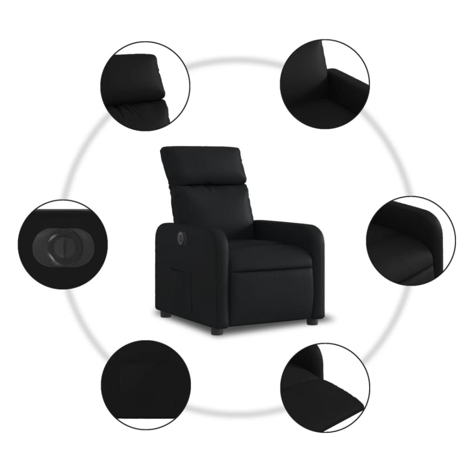 Sillón reclinable eléctrico de cuero sintético