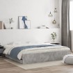 Cama con cajones madera ingeniería gris hormigón 200x200 cm