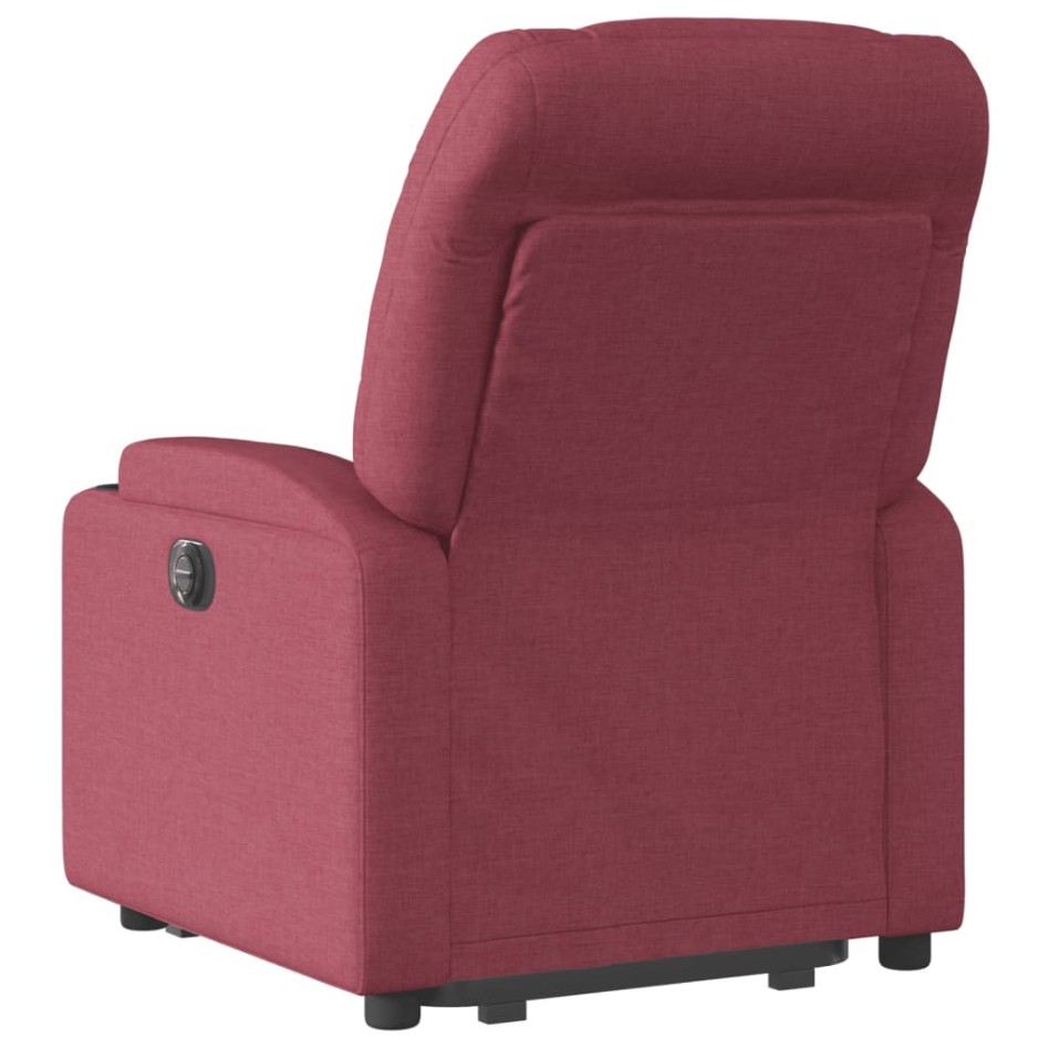Sillón eléctrico reclinable elevable de tela rojo