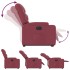 Sillón eléctrico reclinable elevable de tela rojo