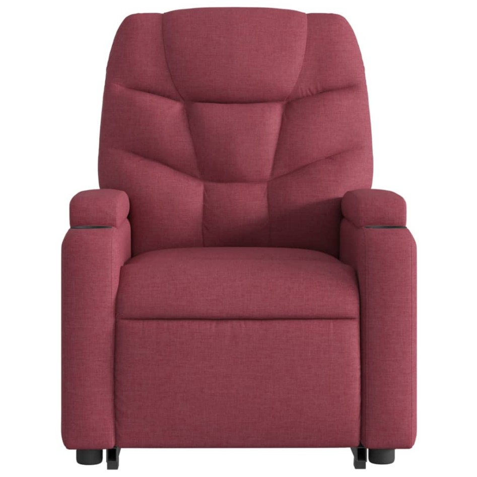 Sillón eléctrico reclinable elevable de tela rojo